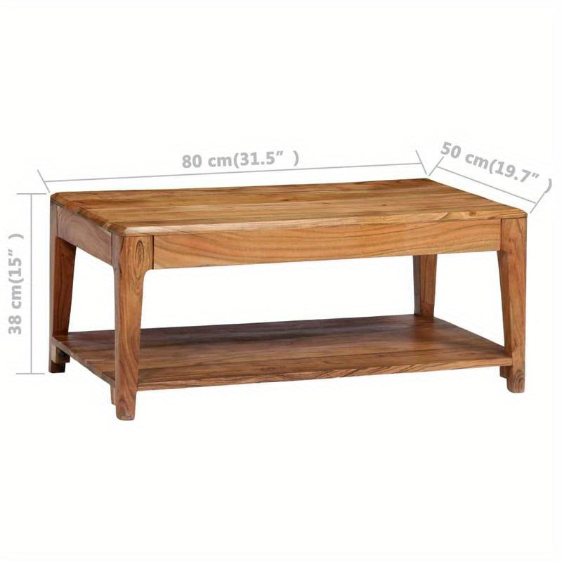 Salontafel – Koffietafel – Tafelblad – Woonkamertafel – Houten Tafel – Massief Hout – 88x50x38 cm – Verwijderbaar Tafelblad