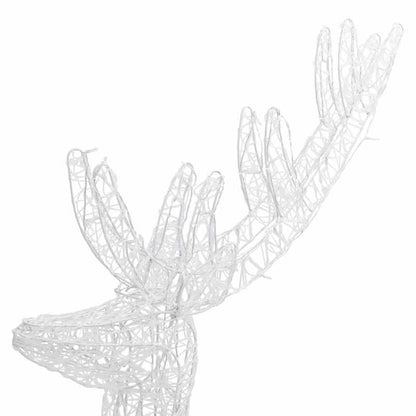 Rendierbeeld – Kerstdecoratie – Tuindecoratie – Sfeerverlichting – Ornament – Hoogwaardig Acryl – Weerbestendig – 180 cm – Warm Wit Licht – Set van 3