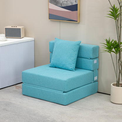Bedstoel – Slaapstoel – Slaapbank – Fauteuil – Zitstoel – 2-in-1 Opvouwbaar Design – Comfortabele Polyester Bekleding – Draagkracht 100 kg – Donkergrijs