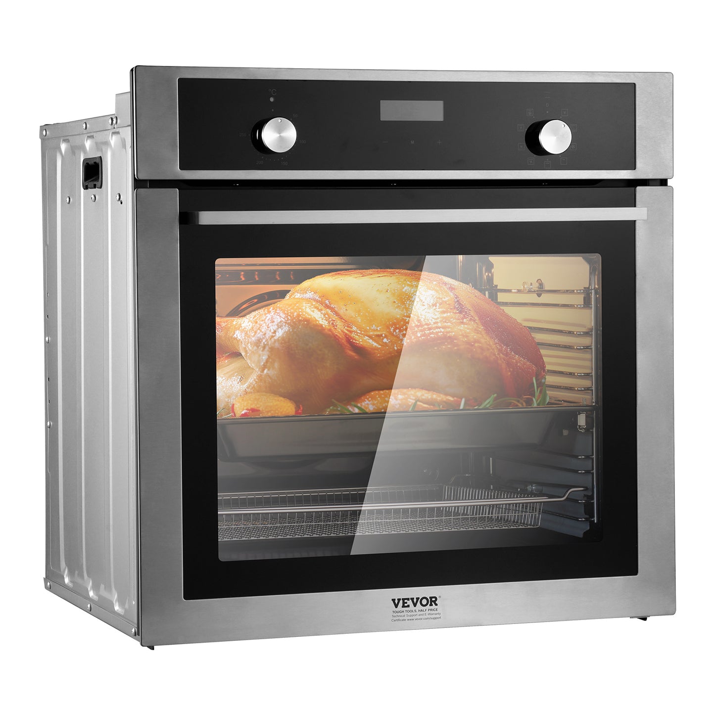 Inbouwoven – Elektrische Oven – Heteluchtoven – Multifunctionele Oven – Muuroven – 76 Liter Inhoud – Snelle Voorverwarming 3550W