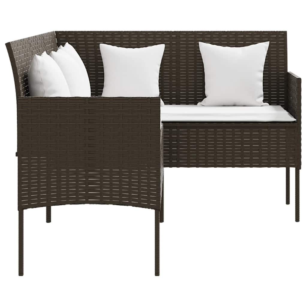Loungeset – Tuinset – Loungebank – Zitgroep – Loungeset Poly Rattan – L-vormig – Weerbestendig Gepoedercoat Stalen Frame – Inclusief Zachte Kussens