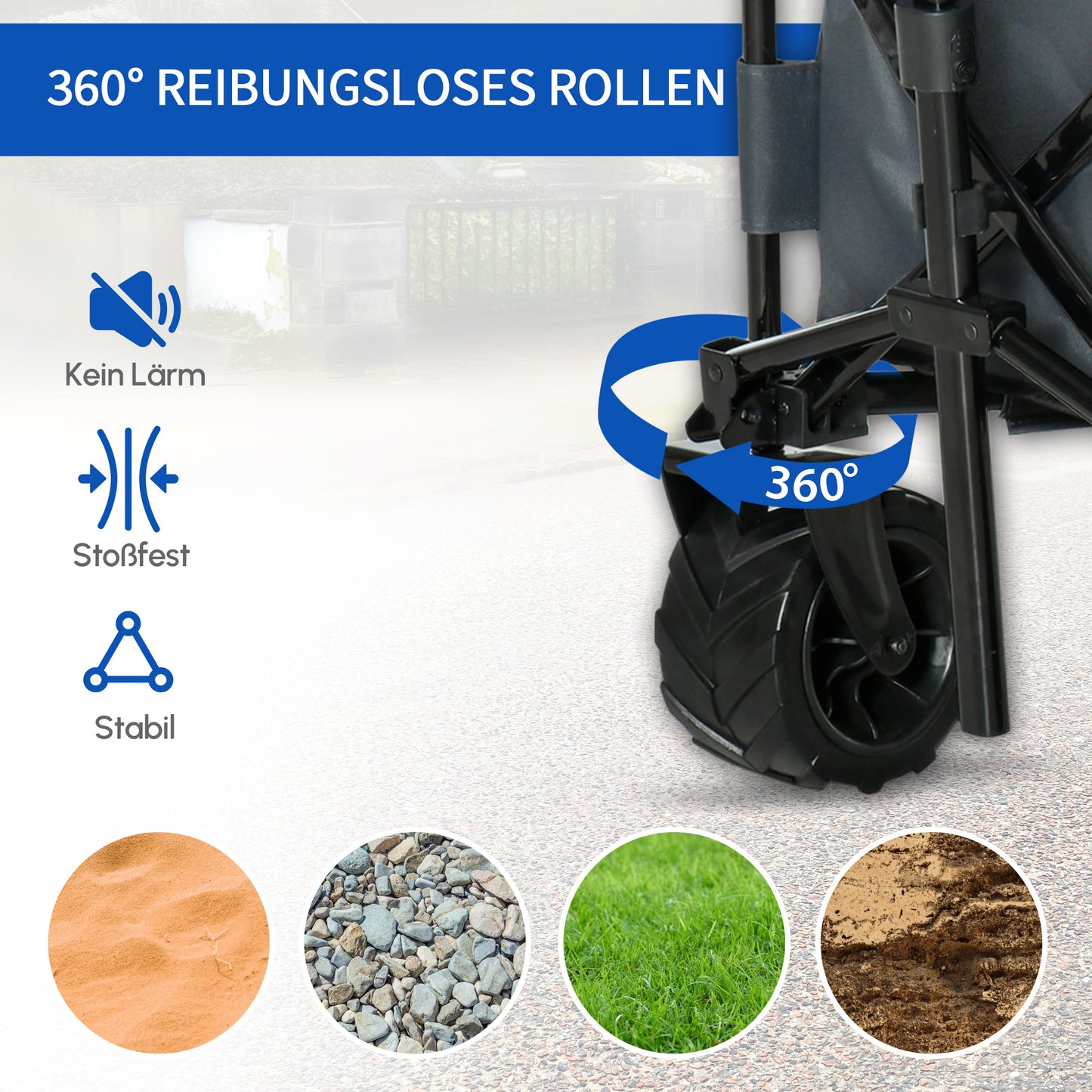 Transportkar – Vouwkar – Bolderkar – Trolley – Steekwagen – 360° Draaibare Wielen – Verstelbare Telescoopgreep – Draagvermogen 70 kg – Donkergrijs Metalen Frame