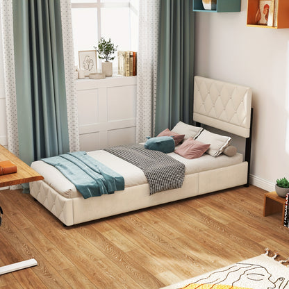Bedframe – Bed – Eenpersoonsbed – Tweepersoonsbed – Metalen Bed – 140x200 cm – Stevig Zwart Metaal – Inclusief Spiraalbodem