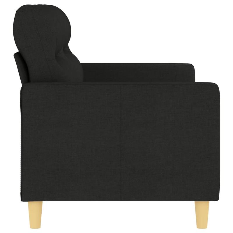 2-zits bank – 2-zits bankstel – Loveseat – Tweezits sofa – Compacte bank – Zwart – Duurzame stof – Comfortabele kussens