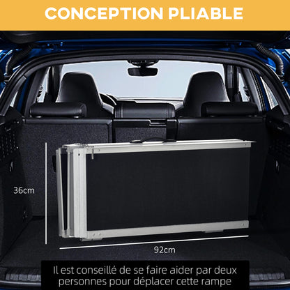 Oprijplaat – Rolstoelhelling – Drempelhulp – Oprit – Toegangsramp – Aluminium – Antislipoppervlak – 183 x 73,5 cm – Max 270 kg