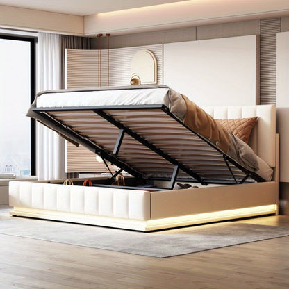 Tweepersoons Bedframe – Slaapbank – Bedframe Met Hoofdbord – Boxspringvloer – Bedframe 160x200cm – Verstelbaar Hoofdbord – Stevig Metalen Lattenbodem