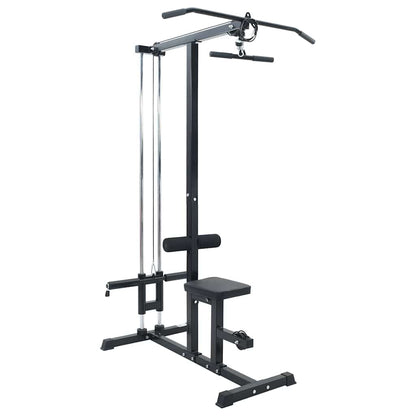 Lat Pulldown Machine – Krachttrainer – Fitnessmachine – Rugtrainer – Home Gym Apparatuur – Zwart – Verstelbare Zitting – Stalen Bouw 80 Kg Belastbaar