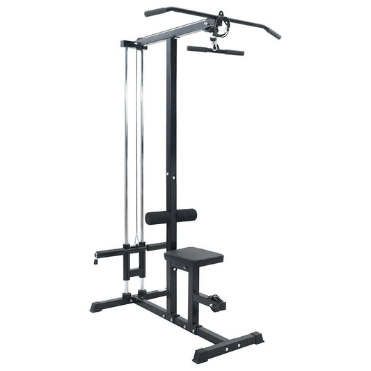 Lat Pulldown Machine – Krachttrainer – Fitnessmachine – Rugtrainer – Home Gym Apparatuur – Zwart – Verstelbare Zitting – Stalen Bouw 80 Kg Belastbaar