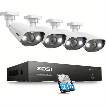 4K PoE Beveiligingssysteem – Beveiligingscamera – CCTV Systeem – Surveillance Set – IP Camera – 4 Camera’s – 2TB HDD – Kleur Nachtzicht & Personen- en Voertuigdetectie