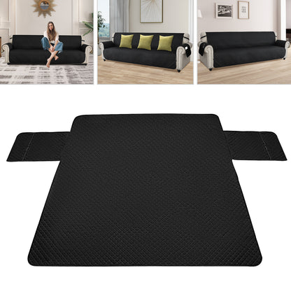 TOOL1SHOOO Luxury Sofa Cover 342.9x220.98 cm Suitable for all seasons Double-layer elastic breathable fabric Easy to clean Suitable for living rooms and home offices, black