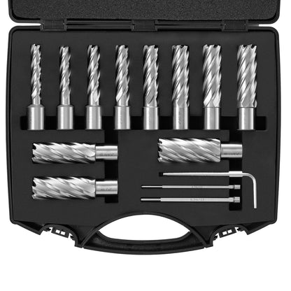HSS Borenset – Kernboor Set – Boren Voor Metaal – Magneetboor Bits – Kernboorbits – 11-delige Set – Hittebestendig Staal – Grote Spaanuitvoer
