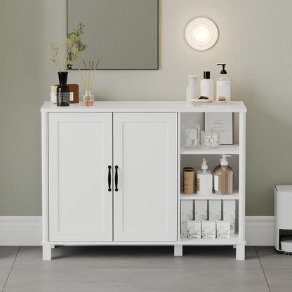 Badkast – Opbergkast – Keukenkast – Woonkamerkast – Badkamermeubel – Wit Design – Verstelbare Plank – 2 Deuren