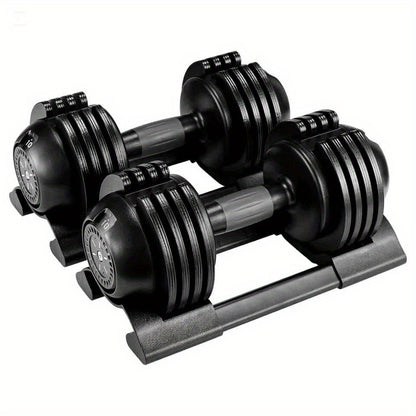 2pcs 10kg Dumbbells with Base, Adjustable Weight, Non-slip Handle, Total Weight 20kg, with Base to Prevent Rolling, Suitable for Home, Office, Gym, Body Training