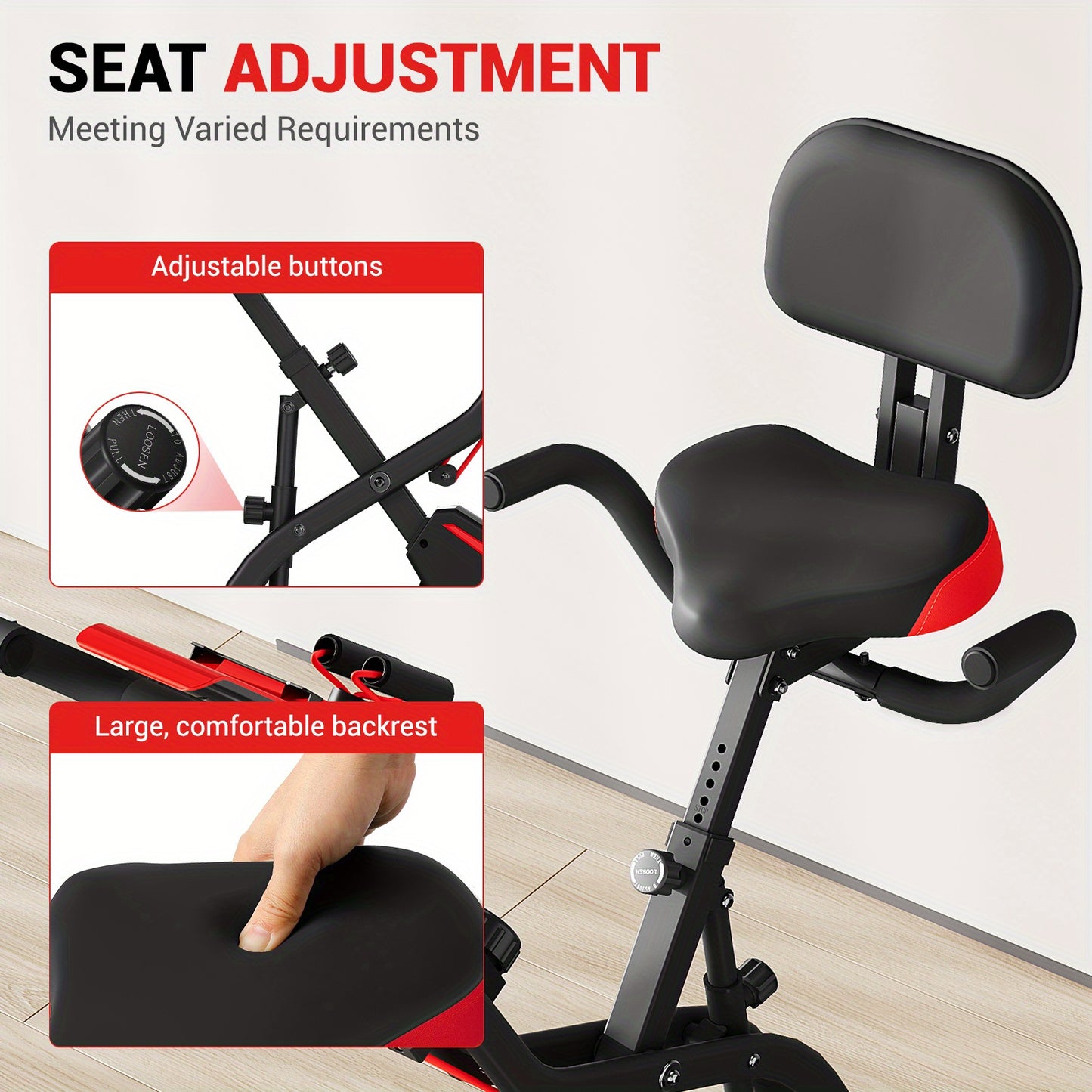 Hometrainer – Fitnessfiets – Indoorfiets – Spinningfiets – Fietstrainer – Inklapbaar – Magnetische Weerstand – Riemaandrijving – Comfortabel Met Rugsteun – Compact Opbergbaar