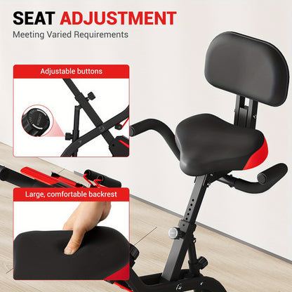 Hometrainer – Fitnessfiets – Indoorfiets – Spinningfiets – Fietstrainer – Inklapbaar – Magnetische Weerstand – Riemaandrijving – Comfortabel Met Rugsteun – Compact Opbergbaar