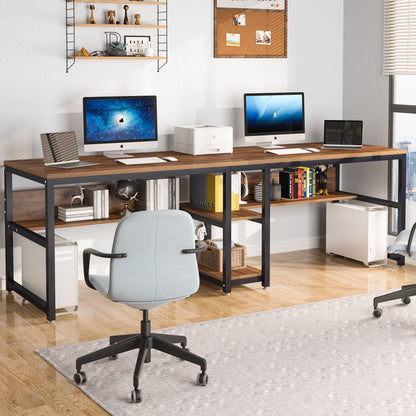 Bureaublad – Werkplek – Bureau – Tafelblad – Kantoorblad – Industrieel Design – Ruim 199,9 cm Breed – Stevig Zwart Stalen Frame