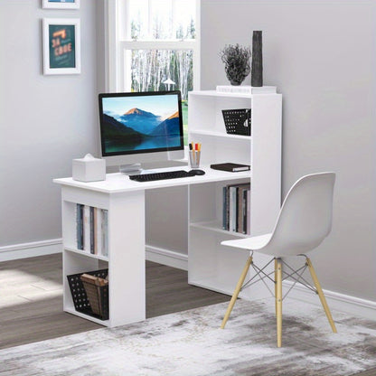 Bureau – Computertafel – Schrijftafel – Laptoptafel – Kantoorbureau – Wit – Compact 120x55 cm – Stevig Metaal & Hout