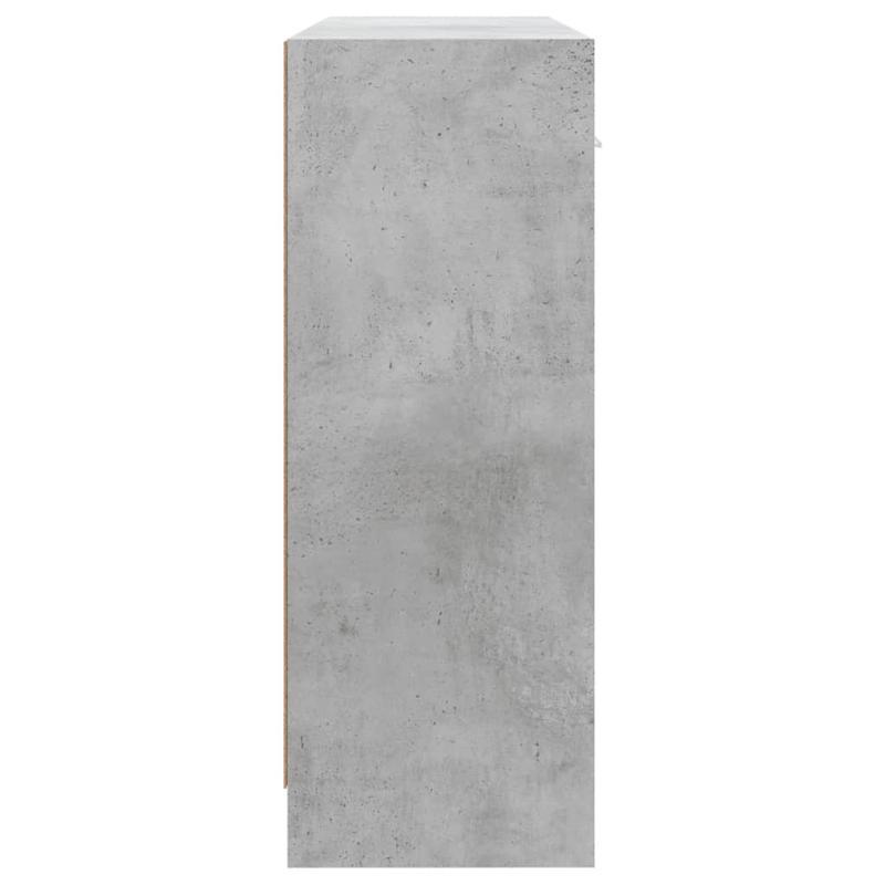Dressoir – Buffetkast – Opbergkast – Kast – Ladekast – Betonlook Grijs – 3 Deuren Met Slot – 91x28x75 cm Vloermontage