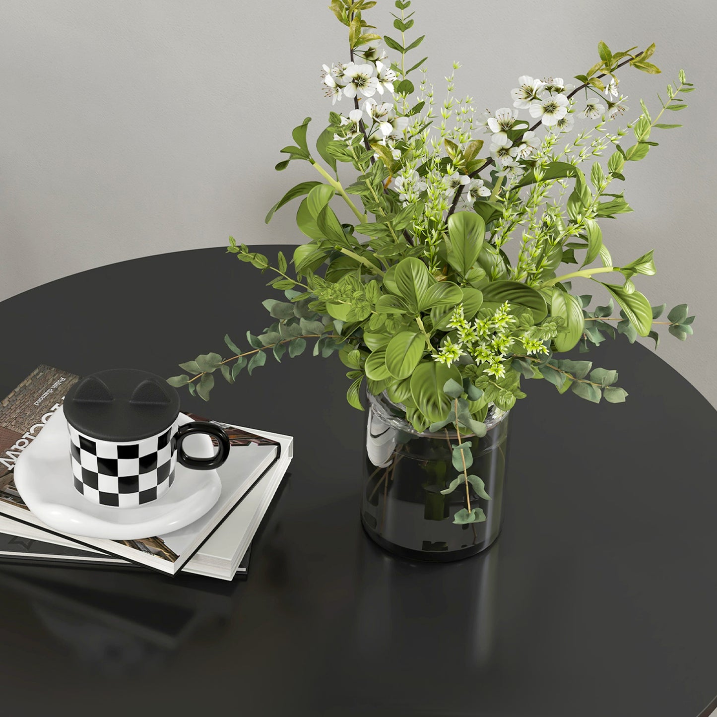 Dining Table Kitchen Table Round Table, Modern Design, 78 Cm X 78 Cm X 75 Cm, Black