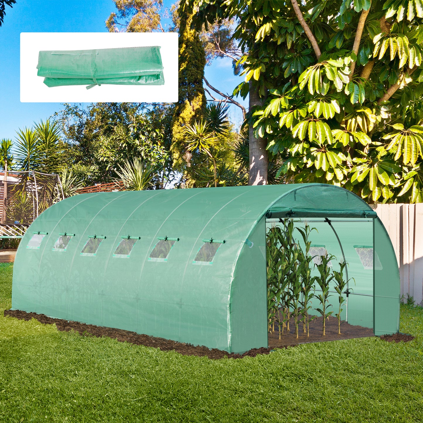 Kassenfolie – Broeikasfolie – Tuinfolie – Foliekas – Kasbedekking – Waterdicht PE Materiaal – UV-Bestendig 600x300x200 cm