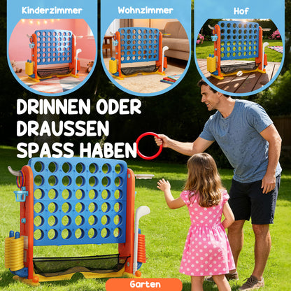 Vier op een rij – Connect Four – Strategiespel – Bordspel – Reisspel – Verstelbare Hoogte – Stevig Plastic – Multicolor