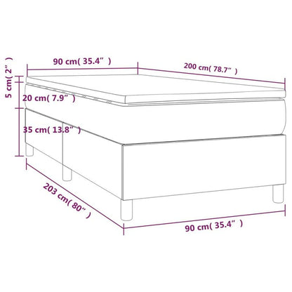 Boxspringbed – Bed – Slaapbank – Ledikant – Bedframe – Zwart Kunstleer – Inclusief Matras 90x200 cm – Laag Profiel & Metalen Frame