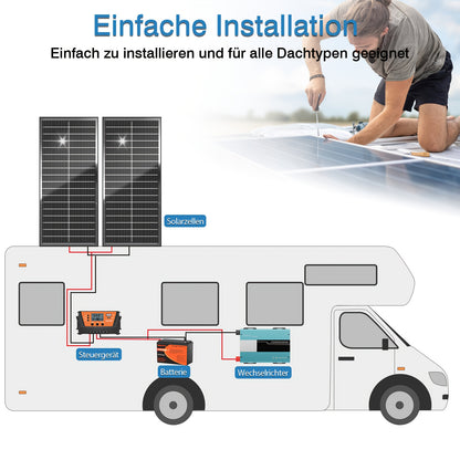 Zonnepaneel – Solar Paneel – Zonnecel – Zonne-energie Paneel – 100W Monokristallijn – Hoge Efficiëntie – Dubbelzijdig Gehard Glas