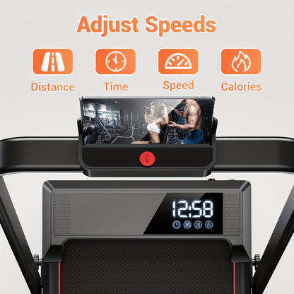 Loopband – Wandelband – Loopmachine – Trainingsapparaat – Fitnessapparaat – Inklapbaar Compact Design – 2,5 HP Stille Motor – Zwart