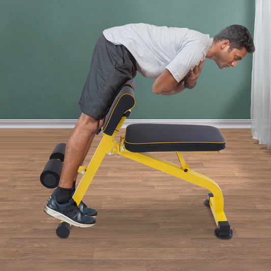 GDRASUYA10 Compact Adjustable Weight Bench for Full Body Strength Training, Ab/ Back Hyper Roman Chair, Adjustable Ab Sit up Bench, Incline Decline Bench, Flat Bench, Hyperextension Bench, Back Extension Machine,  Back Exerci