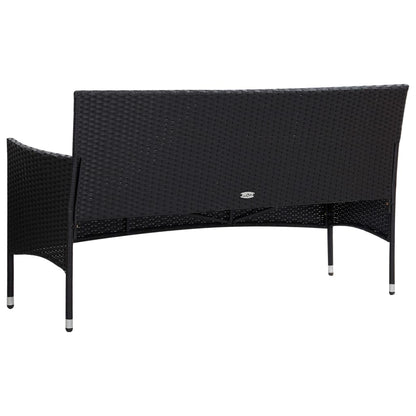 Loungebankset – loungeset – tuinmeubelset – hoekbank – tuinbank – Poly Rattan – Inclusief Dikke Kussens – Stevig Gepoedercoat Stalen Frame – Grijs