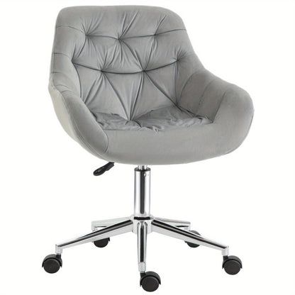 Bureaustoel – Kantoorstoel – Stoel – Werkstoel – Bureaustoelen – Ergonomisch – Hoogte Verstelbaar – Grijs – Comfortabele Polyester Bekleding – Max. 120 kg Draagvermogen