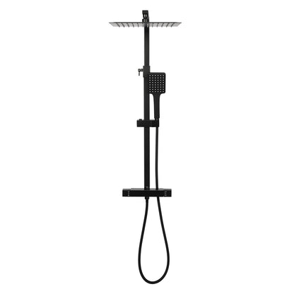 Douchekopset – Douchekop – Doucheset – Handdouche – Regendouche – Zwart – 30 cm – Thermostatisch – Hoge Druk