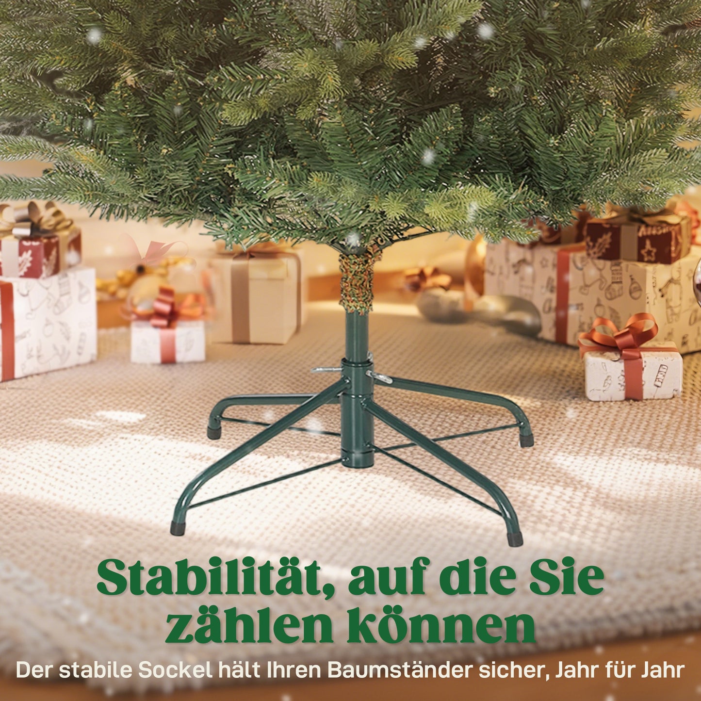 Kunstkerstboom – Kunstboom – Nepkerstboom – Weihnachtsbaum – Kerstversiering – Realistische Takken – Stevige Metalen Standaard – Gemakkelijk te Monteren – Groen