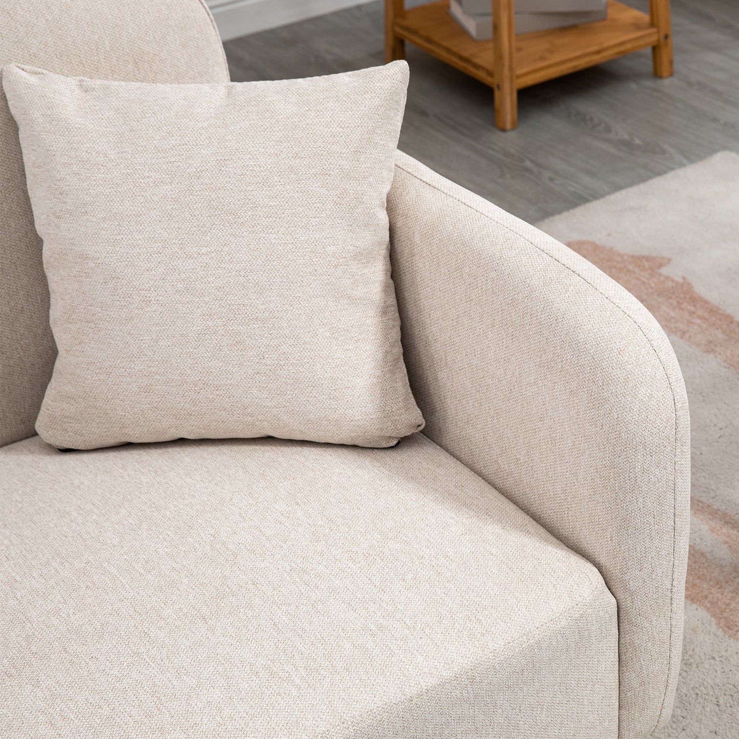 2-Zitsbank – Tweezitsbank – Loveseat – Compacte Sofa – Zithoek – Fluweelachtige Bekleding – Inclusief 2 Kussens – Ruimtebesparend Ontwerp 130x70x80 cm