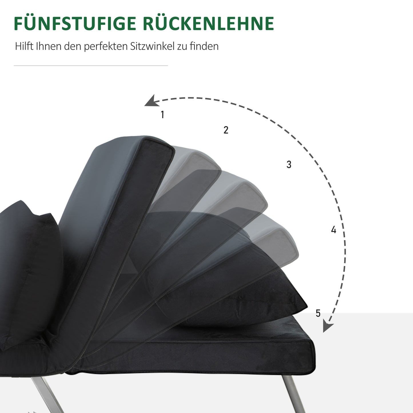 3-in-1 Slaapbank – Bedbank – Logeerbed – Fauteuil – Zitbank – Zwart – Ruimtelijk & Compact – Inclusief Comfortabel Kussen