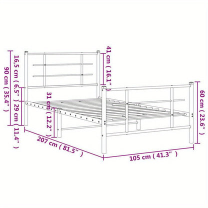 Bedframe – Metalen Bedframe – Verstelbaar Bed – Slaapbank – Bedbodem – 100x200 cm – Robuust Metaal – Eenvoudige Montage