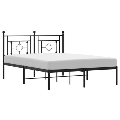 Modern Metal Bed Frame with Headboard - Heavy-Duty Powder-Coated Bed Frame Suitable for Bed, Queen Size (140x200cm), Assembly, Sturdy Non-Creak, Not Included