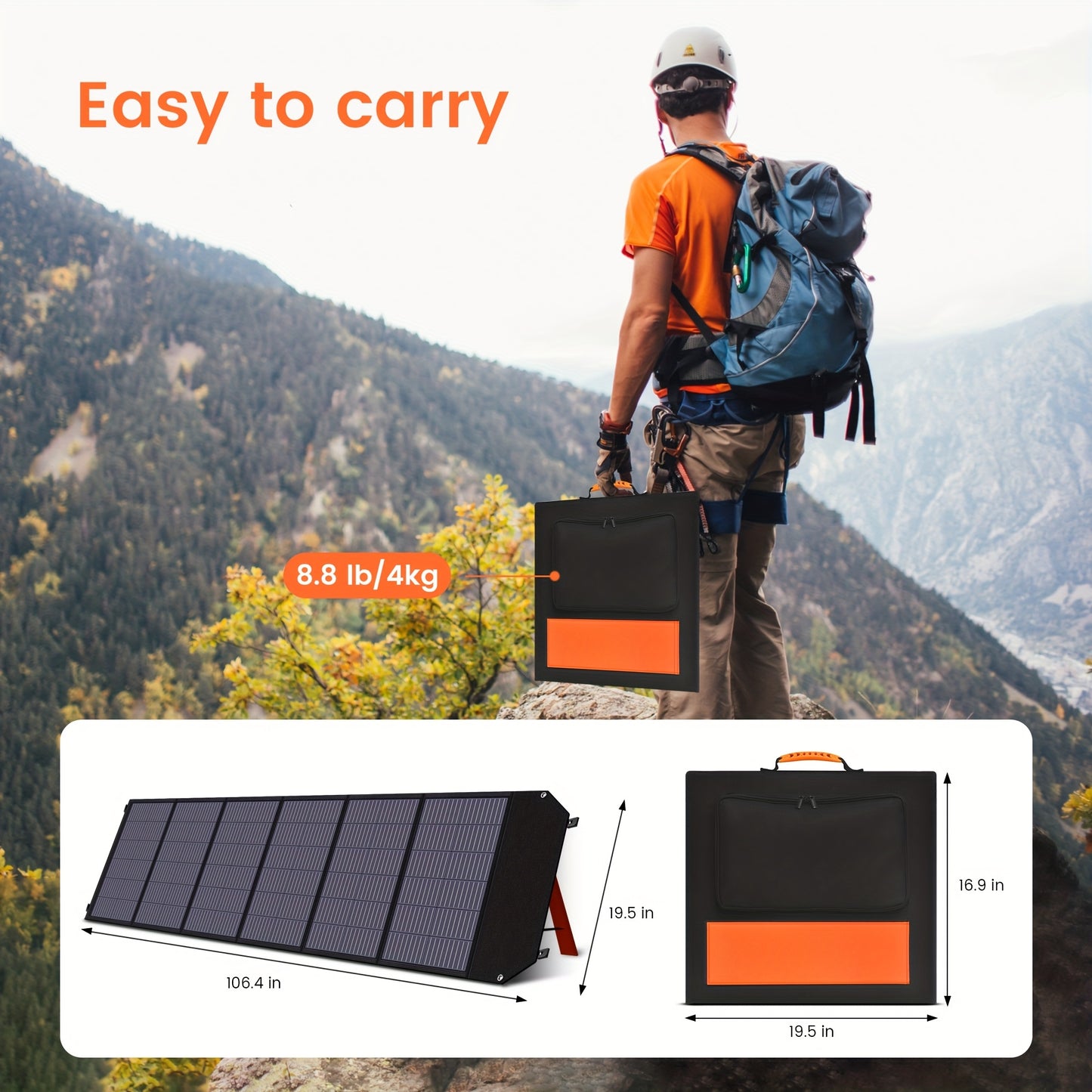 200W Zonnepaneel – Vouwbaar Zonnepaneel – Monokristallijn Solar Panel – Draagbaar Solar Charger – Mobiele Zonne-energie – Hoog Rendement – Inclusief PD Box & MC4 Kabel