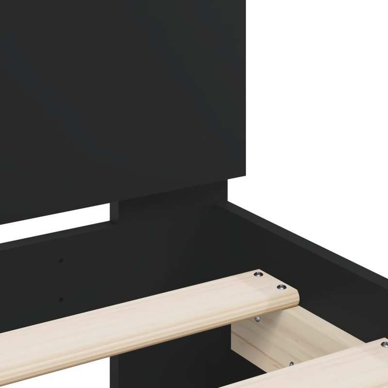 Bed frame con Headboard Nero 120x190cm in Wood Multilayer Removable and durable