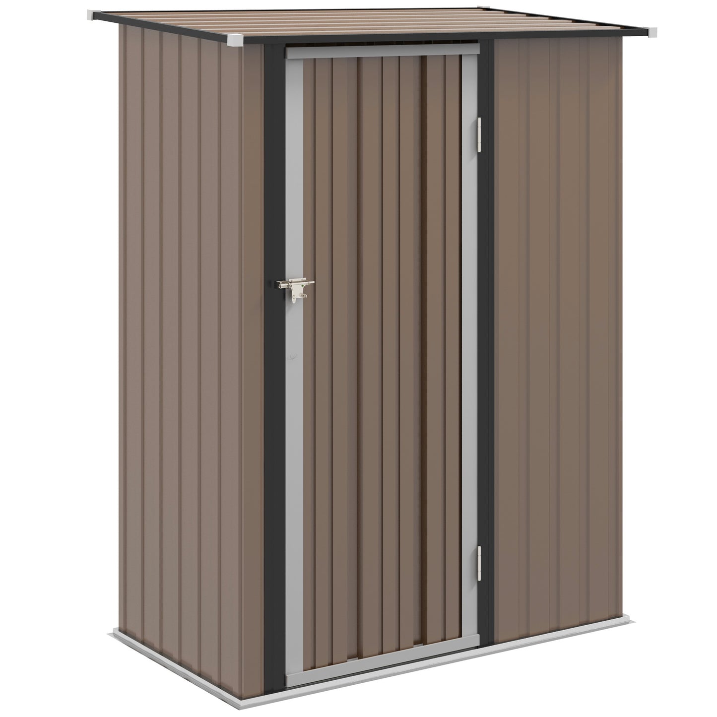Tuinberging – Tuinhuis – Tuinopslag – Buitenopslag – Tuinkast – 1,2 m² Opbergruimte – Gesloten Met Slot – Bruin Stalen Paneel
