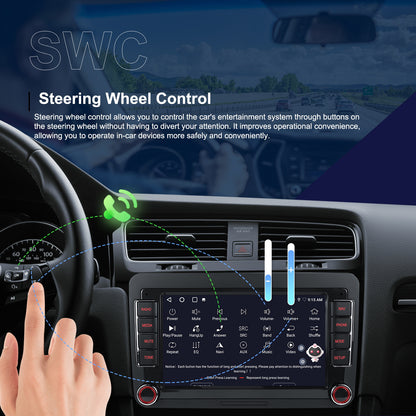 [2G+64G] Android 15 7" Touchscreen  Radio for Volkswagen,, Caddy T5, Tiguan Transporter, Golf MK5, MK6 Beetle, Skoda Octavia Seat with Wireless CarPlay, Android Auto, GPS, FM and RDS