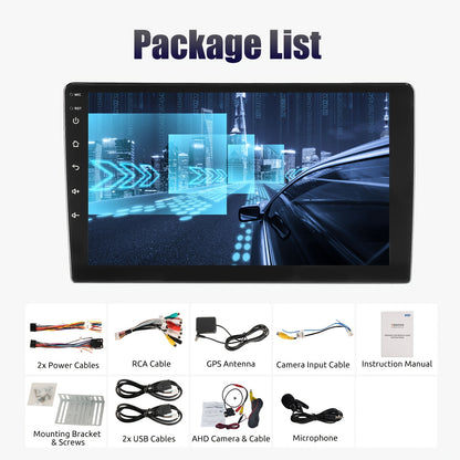 Android Autoradio – Multimedia Speler – Auto Radio – 2 DIN Headunit – Touchscreen Navigatie – 9 Inch HD Display – Draadloze CarPlay & Android Auto – Inclusief Camera en Microfoon