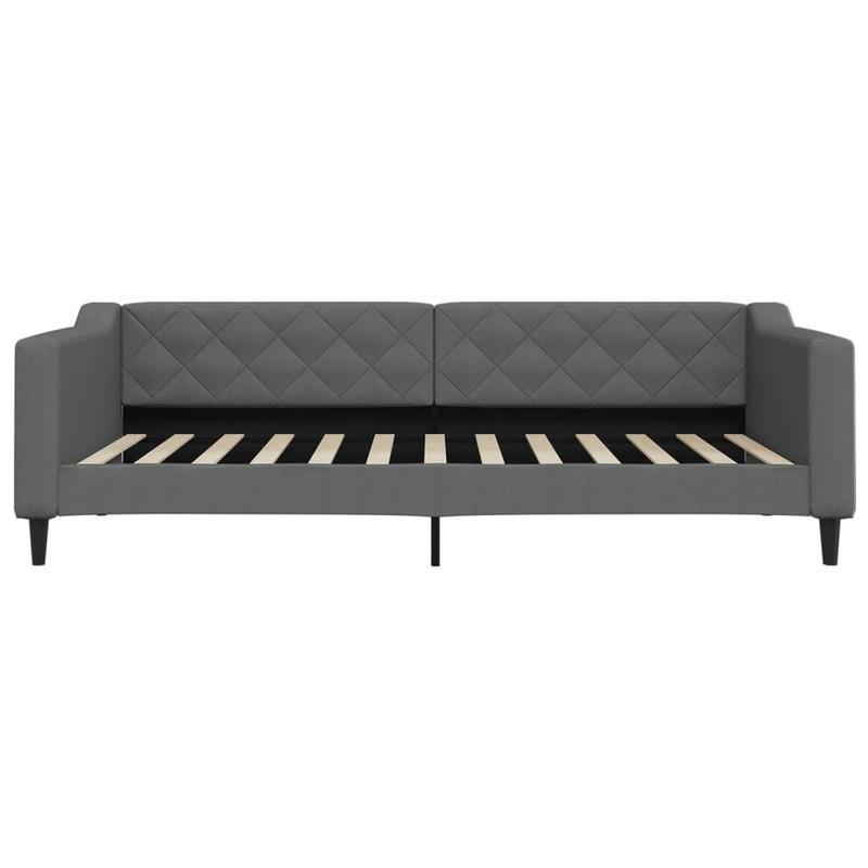 Bankbed – Slaapbank – Bedbank – Logeerbed – Sofa Bed – Donkergrijs – Ruimtebesparend Ontwerp – Stevig Massief Houten Frame – 100x200 cm