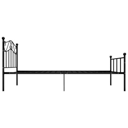 Giroletto Nero in Metallo 90x200cm - Contemporary Black Metal Bed Frame with Ornate Curved Design, Sturdy 4-Way Joint Support, No Assembly Required, Durable & Easy-Clean for Modern Bedroom Decor, Bedroom Furniture, Elegant Be