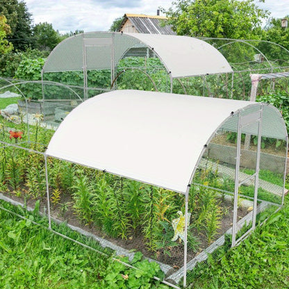 Groot Buiten Kippenhok – Kipren – Kippenhok Met Ren – Pluimvee Huis – Konijnenkooi – Galvaniseerd Stalen Frame – PVC-Gecoat Draadgaas – Variant 300 x 600 cm – Ruim en Stevig