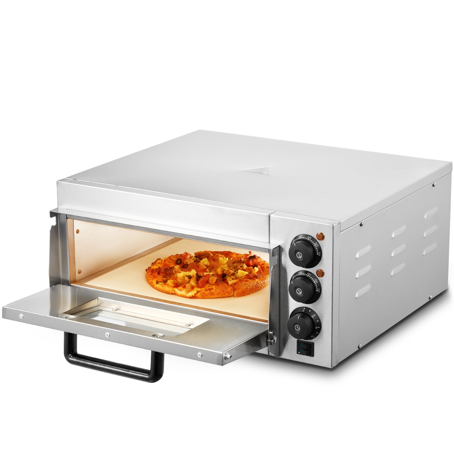 Elektrische Pizzaoven – Pizza Oven – Pizzamaker – Pizza Bakoven – Pizza Grill – Roestvrij Staal – Temperatuur Tot 350°C – Voor Pizza’s Tot 14 Inch