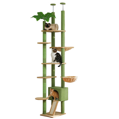 Krabpaal – Kattenboom – Krabmeubel – Kattenhuis – Kattentoren – Verstelbaar Van Vloer Tot Plafond – Stevig Fiberboard Met Hangmat