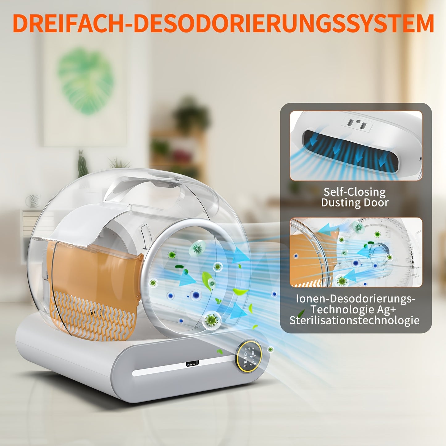 Automatische Zelfreinigende Kattenbak – Slimme Kattenbak – Zelfreinigende Kattenbak – Kattenbak Met App – Automatische Kattenbak – Groot 68L + 9L Afvalcontainer – Geurverwijdering & 2.4G WiFi App-bediening