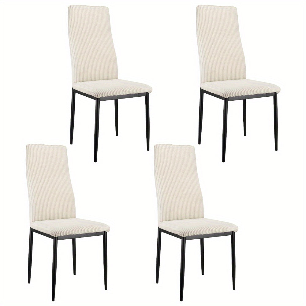 Eetkamerstoelen – Stoelen – Dining Chairs – Eetkamer Stoel Set – Bureaustoelen – Lichtbruin – Metalen Frame – Comfortabele Hoge Rugleuning