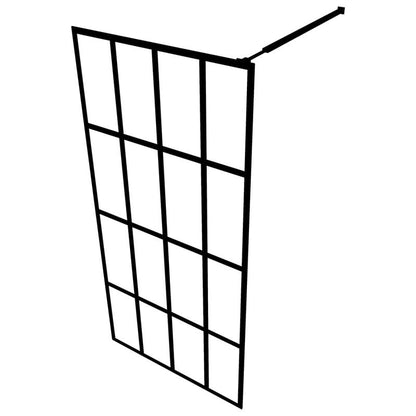 Douchewand – Doucheafscheiding – Douchewand Glas – Douchewand Veiligheidsglas – Douchewand Transparant – 5 mm Gehard Glas – Aluminium Frame Met Ondersteuningsstang 90x195 cm